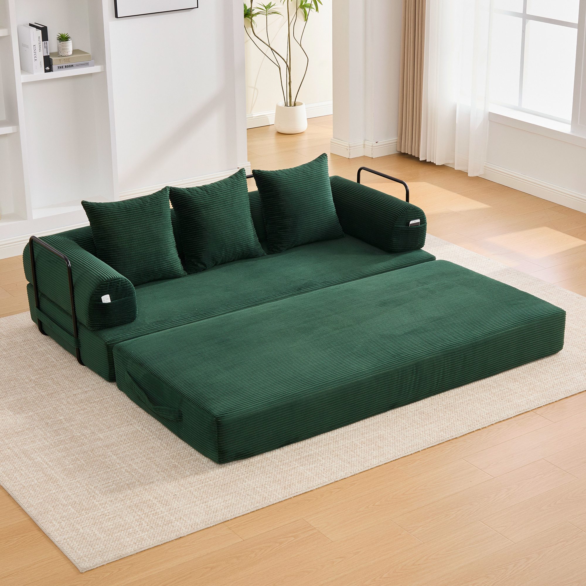 Odikalo 3-Sitzer Freizeitsofa Kompressionssofa Lounge Metallrahmen 3 Kissen günstig online kaufen