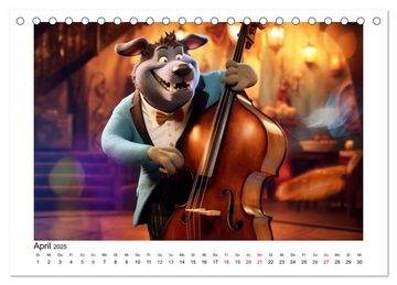 CALVENDO Wandkalender CatDogBand (Tischkalender 2025 DIN A5 quer), CALVENDO Monatskalender