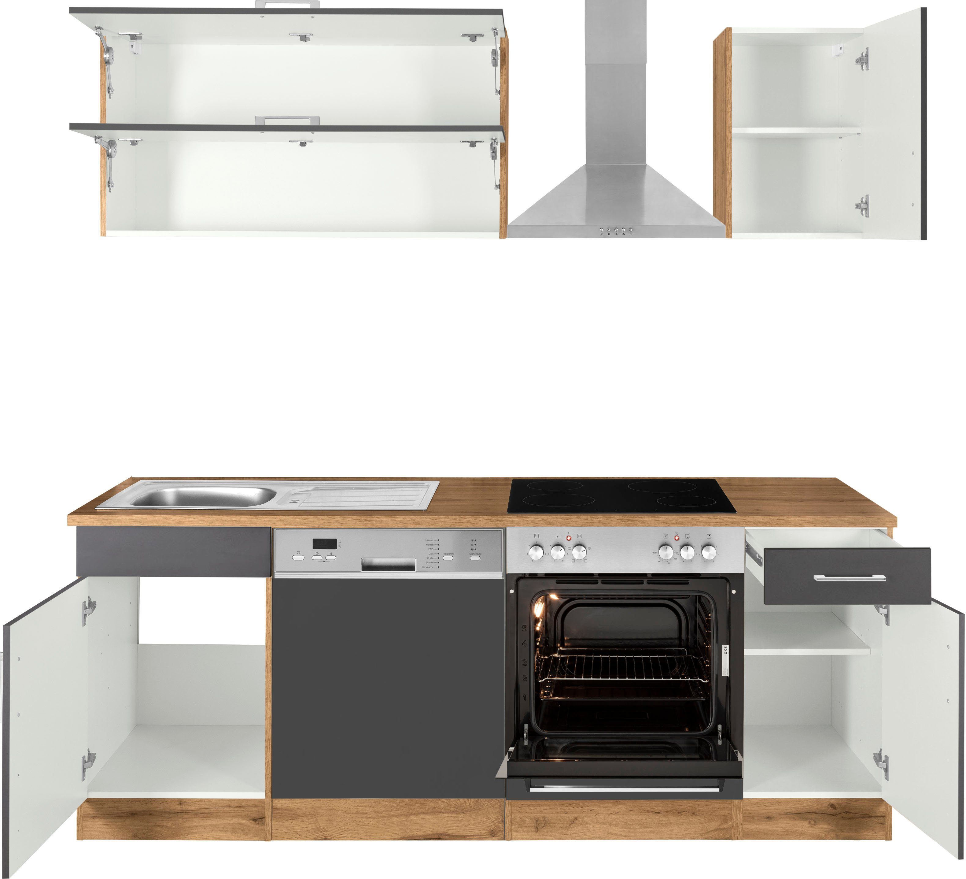 HELD MÖBEL Küchenzeile »Colmar«, mit E-Geräten, Breite 210 cm-kaufen