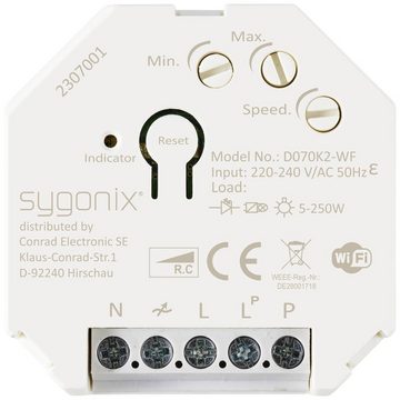 Sygonix Drehdimmer Wi-Fi Unterputz Dimmer, TUYA, 250W