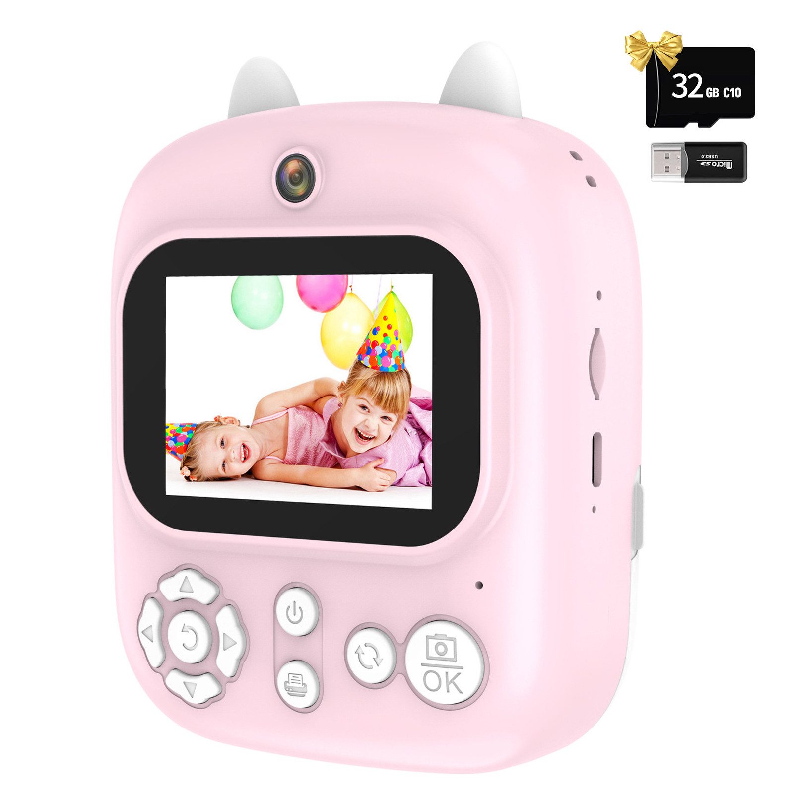 Sofortbildkamera Kinder, Dual Lens Digitalkamera HD-Digital-Selfie Kinderkamera