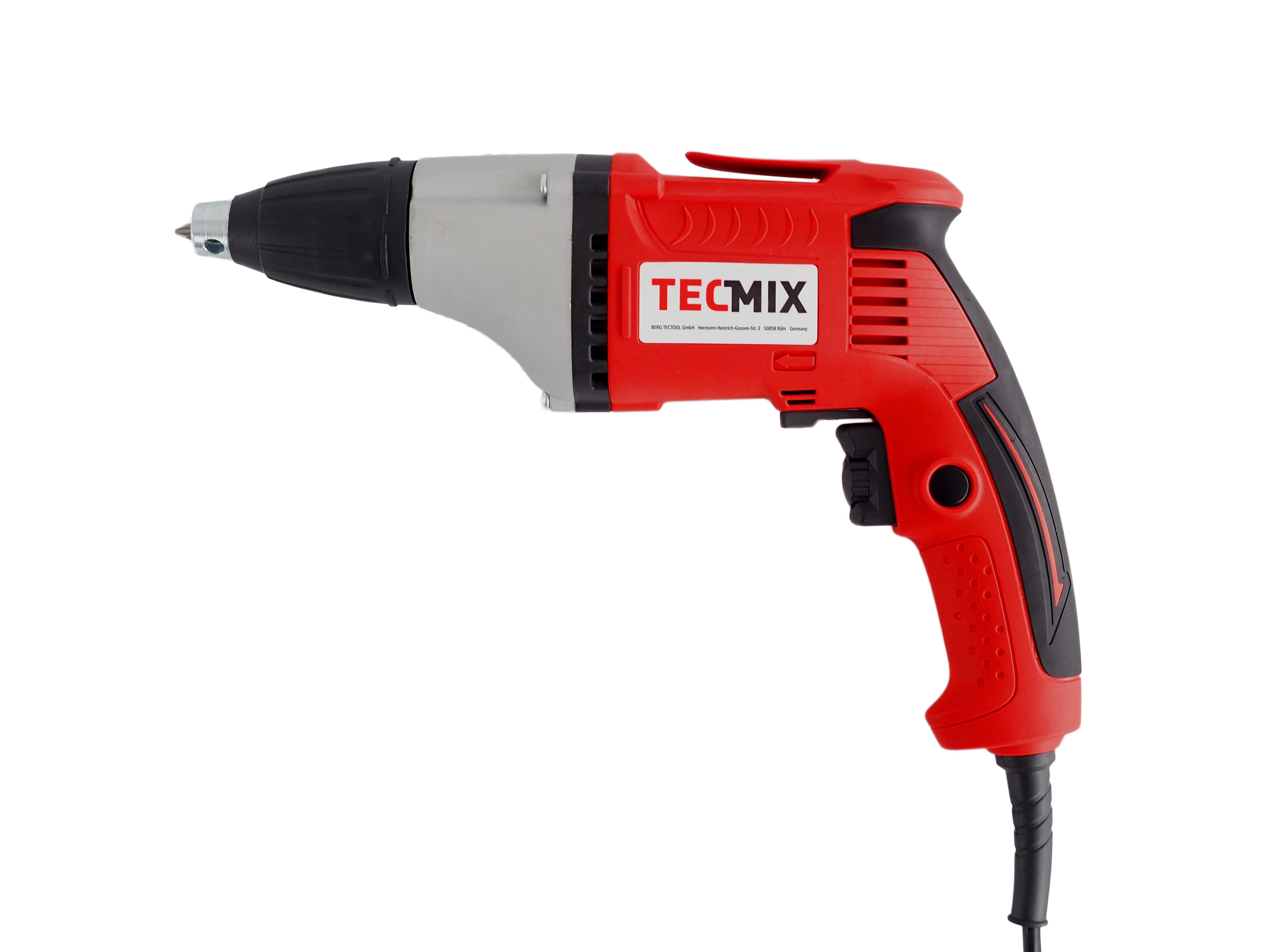 TECMIX Magazinschrauber MAGAZIN-TROCKENBAUSCHRAUBER TMX TBS 550, 5500,00 U/min, (Set, 1-tlg., TBS + Transportkoffer ink. Zubehör), Auto-Start-Stop-Getriebe, stufenloser Tiefenanschlag