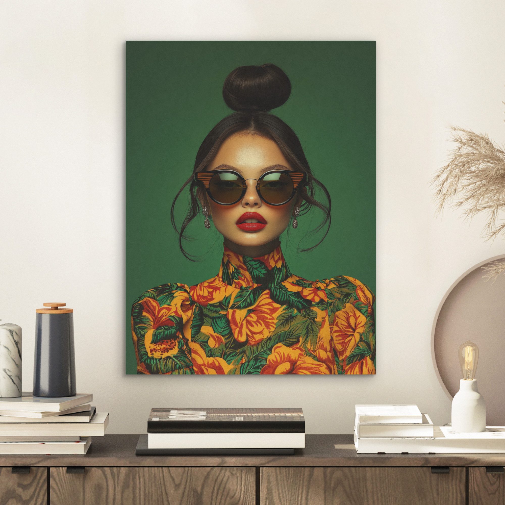 MuchoWow Gemälde Frau - Grün - günstig online kaufen
