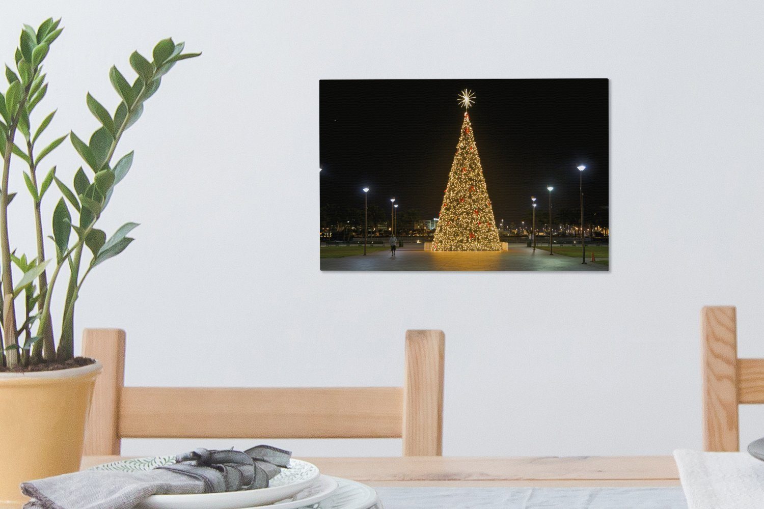 cm in den St), riesiger Vereinigten Wanddeko, OneMillionCanvasses® Weihnachtsbaum Wandbild (1 Leinwandbild Staaten, Aufhängefertig, 30x20 Leinwandbilder, Ein