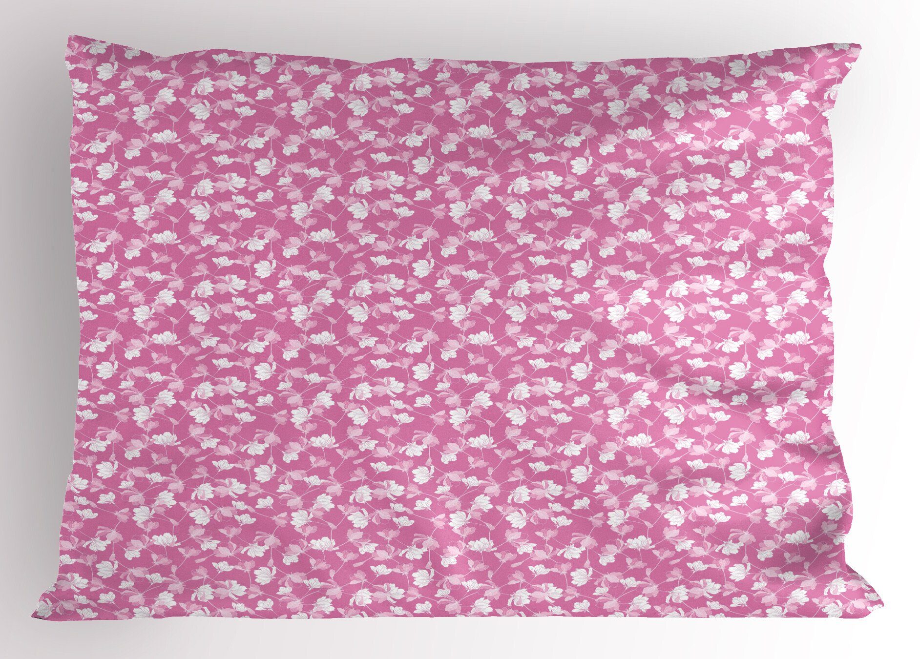 und Kissenbezüge Size Stück), Standard Dekorativer Kopfkissenbezug, (1 Weiß Abakuhaus Gedruckter Apple-Blumen-Blüten Pink