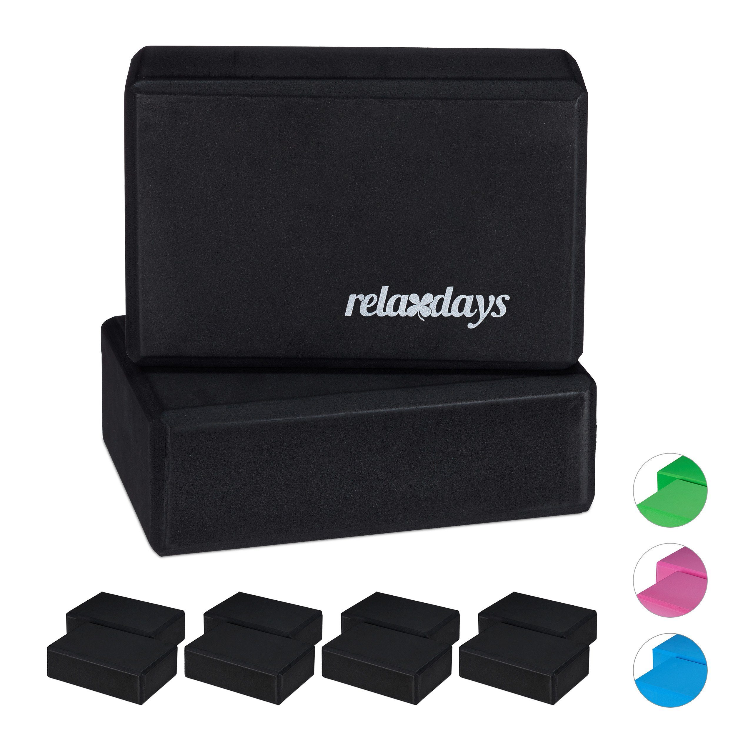 relaxdays Yogablock 10 x Yogablock schwarz