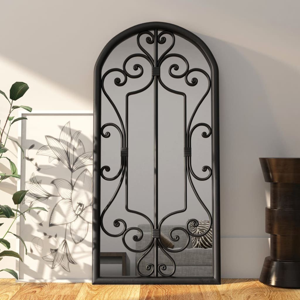 furnicato Wandspiegel Spiegel Schwarz 100x45 cm Eisen für den Innenbereich | Wandspiegel