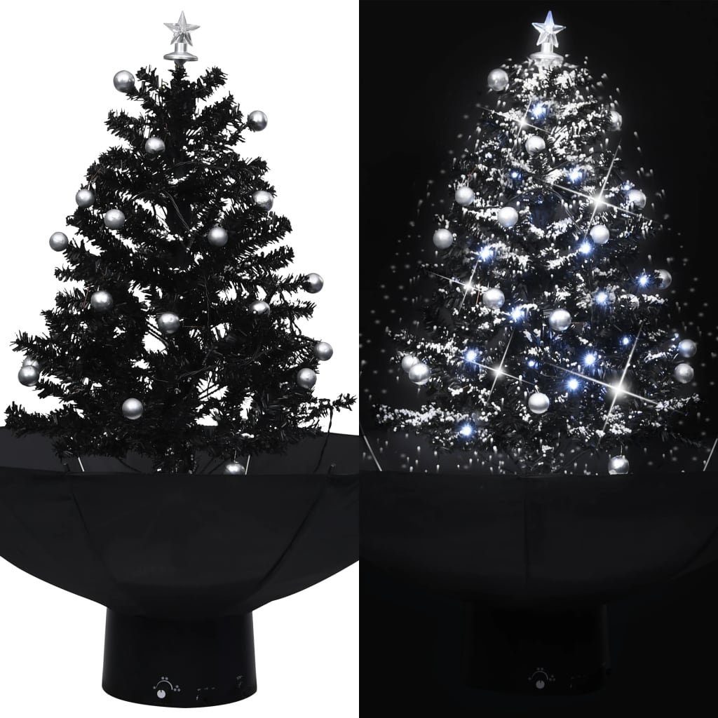 furnicato Künstlicher Weihnachtsbaum Schneiender Weihnachtsbaum cm Schirmfuß 75 PVC mit Schwarz