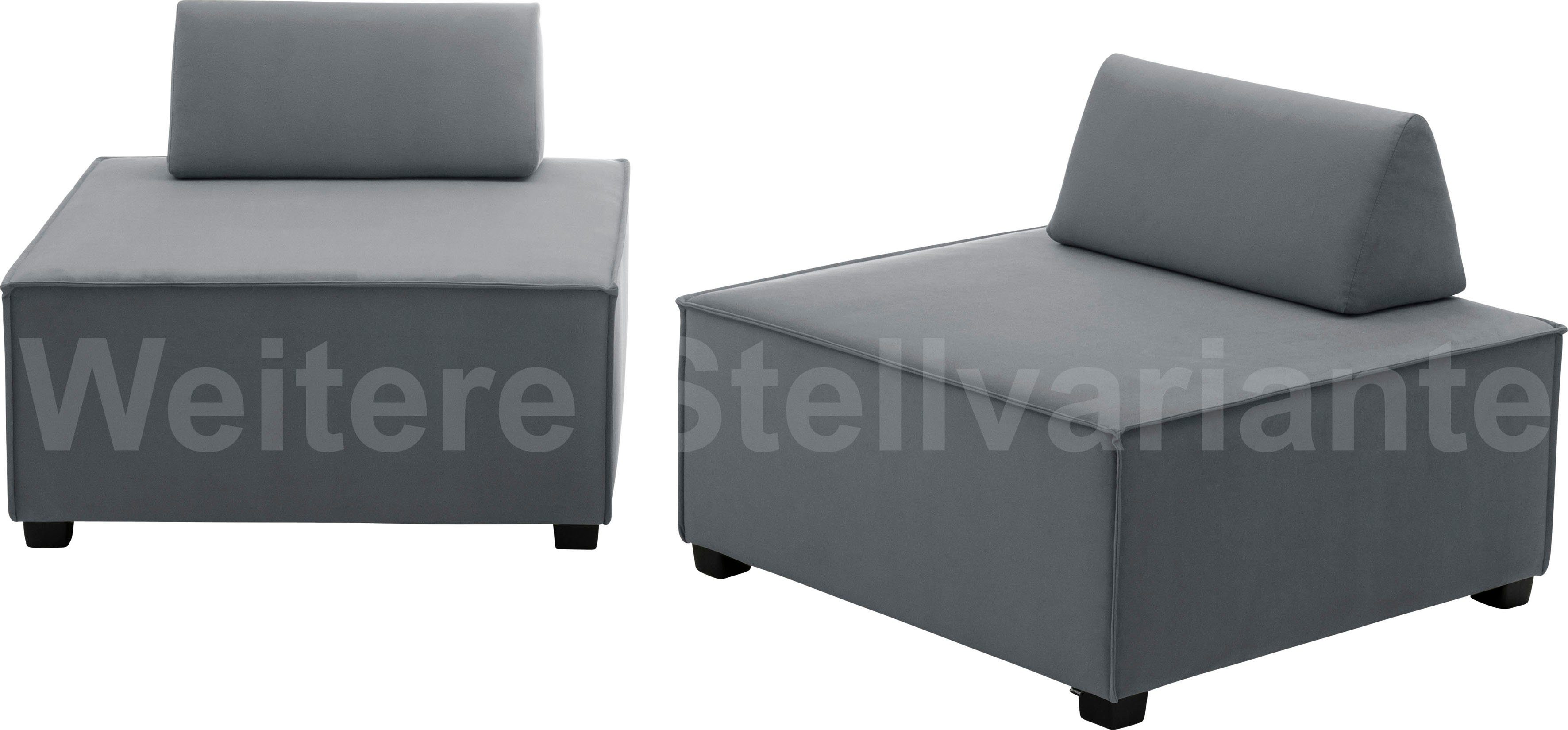 Max Winzer® Sofa-Set aus grau 10 2 Set, MOVE, Kissenaufsätze, Hockern, kombinierbar inklusive 2 Wohnlandschaft