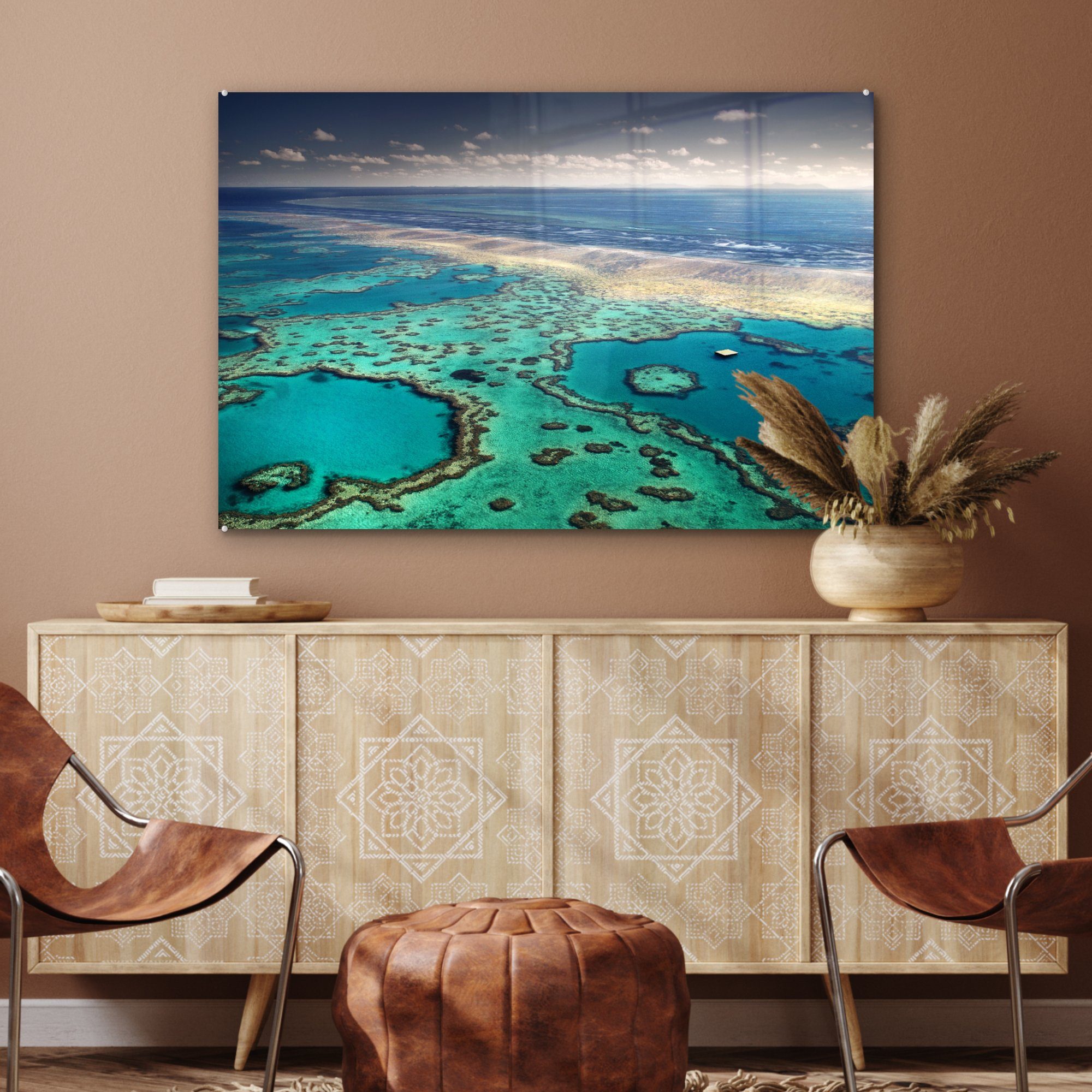 Acrylglasbild St), Acrylglasbilder Barrier Schlafzimmer Great Wohnzimmer und (1 die & Reef MuchoWow Whitsunday-Inseln,
