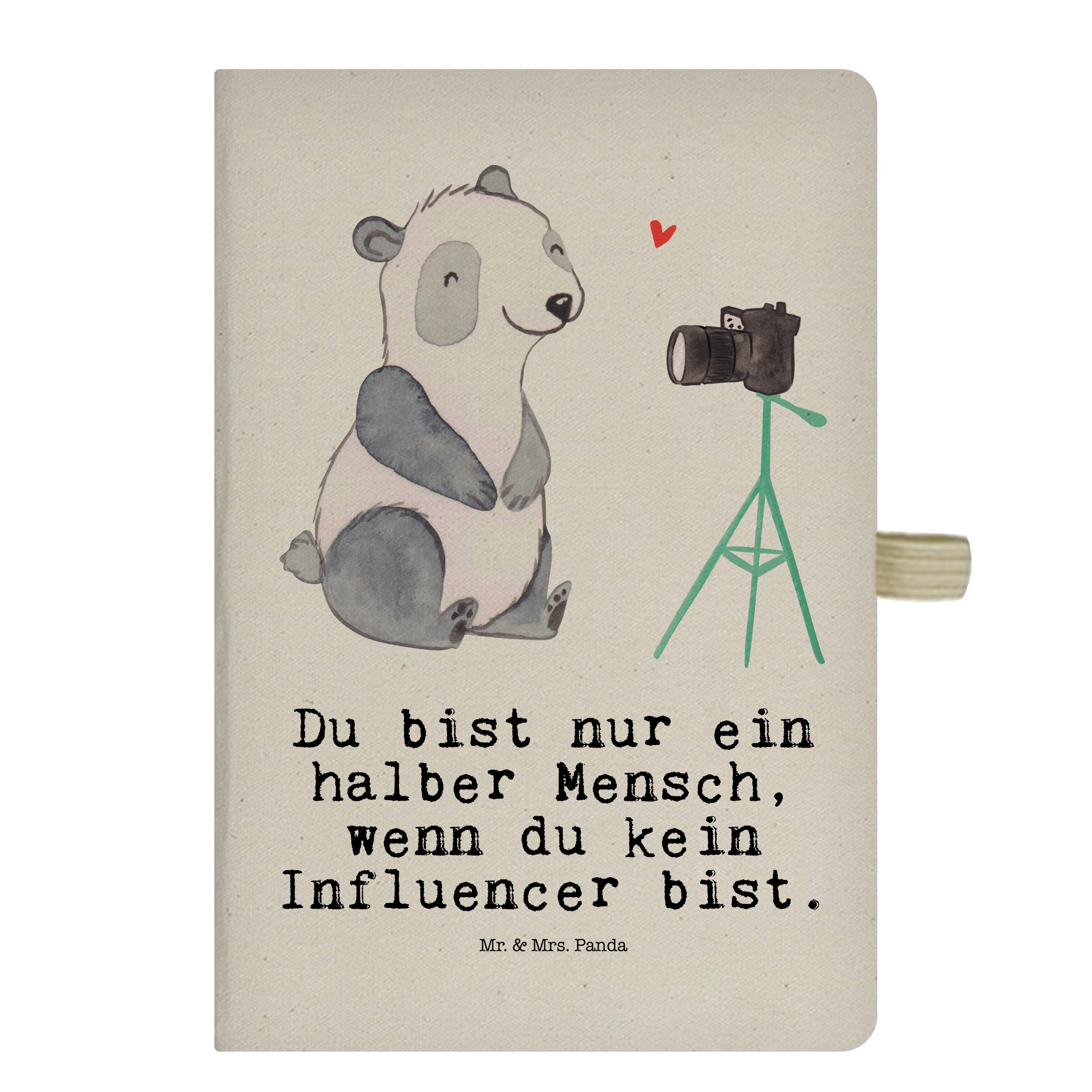 Mr. & Mrs. Panda Notizbuch Transparent mit Herz Mr. Mrs. & - Geschenk, Panda - Schreibbu Influencer Rente, Danke