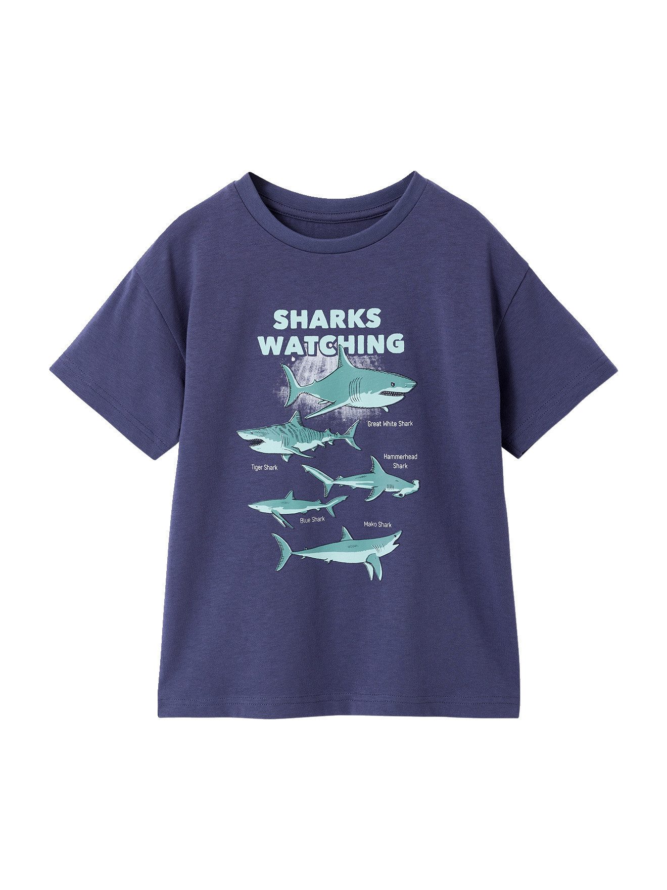 Kurzarmshirt Jungen T-Shirt mit Tierprint, Recycling-Baumwolle