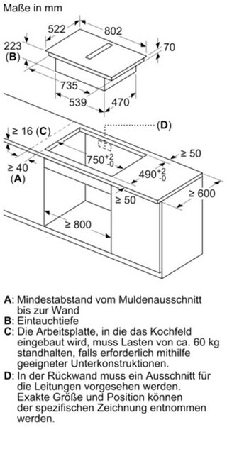 NEFF Kochfeld mit Dunstabzug T48CD7AX2