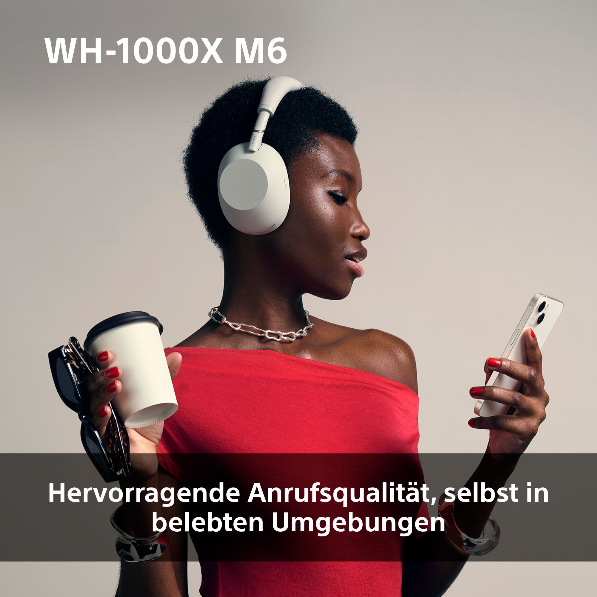Sony WH-1000XM6 Premium Noise Cancelling Wireless Over-Ear-Kopfhörer (Freisprechfunktion, Multi-Point-Verbindung, Noise-Cancelling, Transparenzmodus, Wireless-A – Bild 4 von 5
