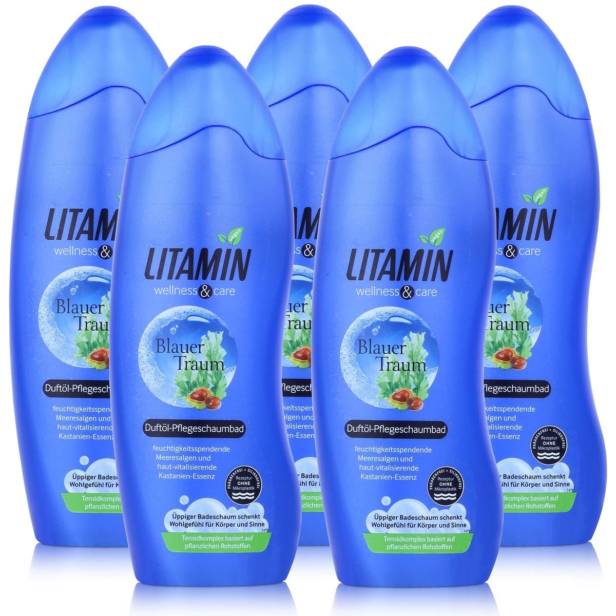 LITAMIN Badeschaum LITAMIN Duftöl-Pflegeschaumbad Blauer Traum 750ml Wellnes & Care (5er