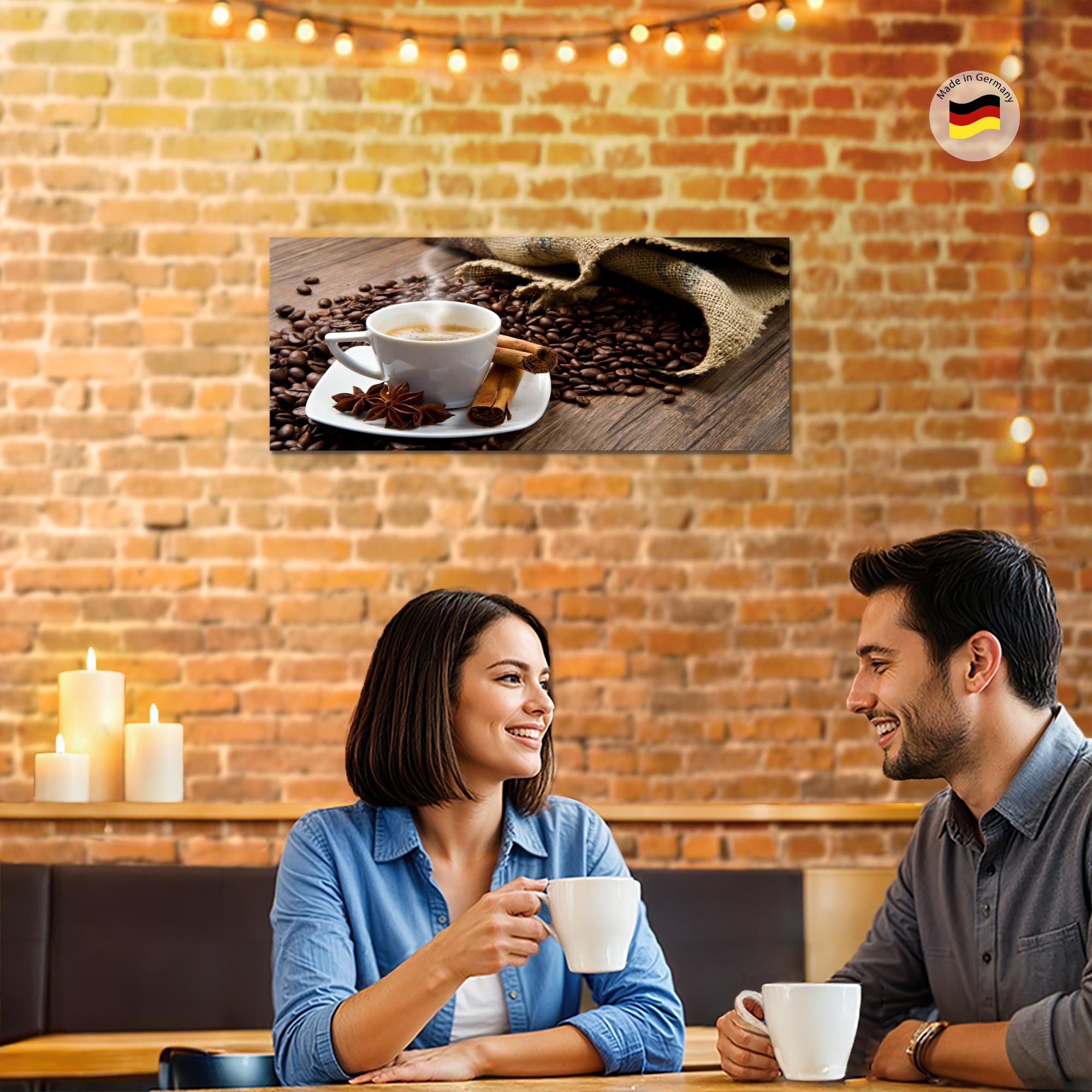 Runa Art Wandbild Küche Kaffee Bild auf Vlies Leinwand Coffee Esszimmer Küchenbilder, 100L x 40B cm – Bild 4 von 5
