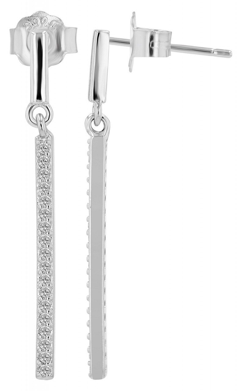 Paar Ohrhänger Damen Ohrstecker aus 925 Sterling Silber und Zirkonia