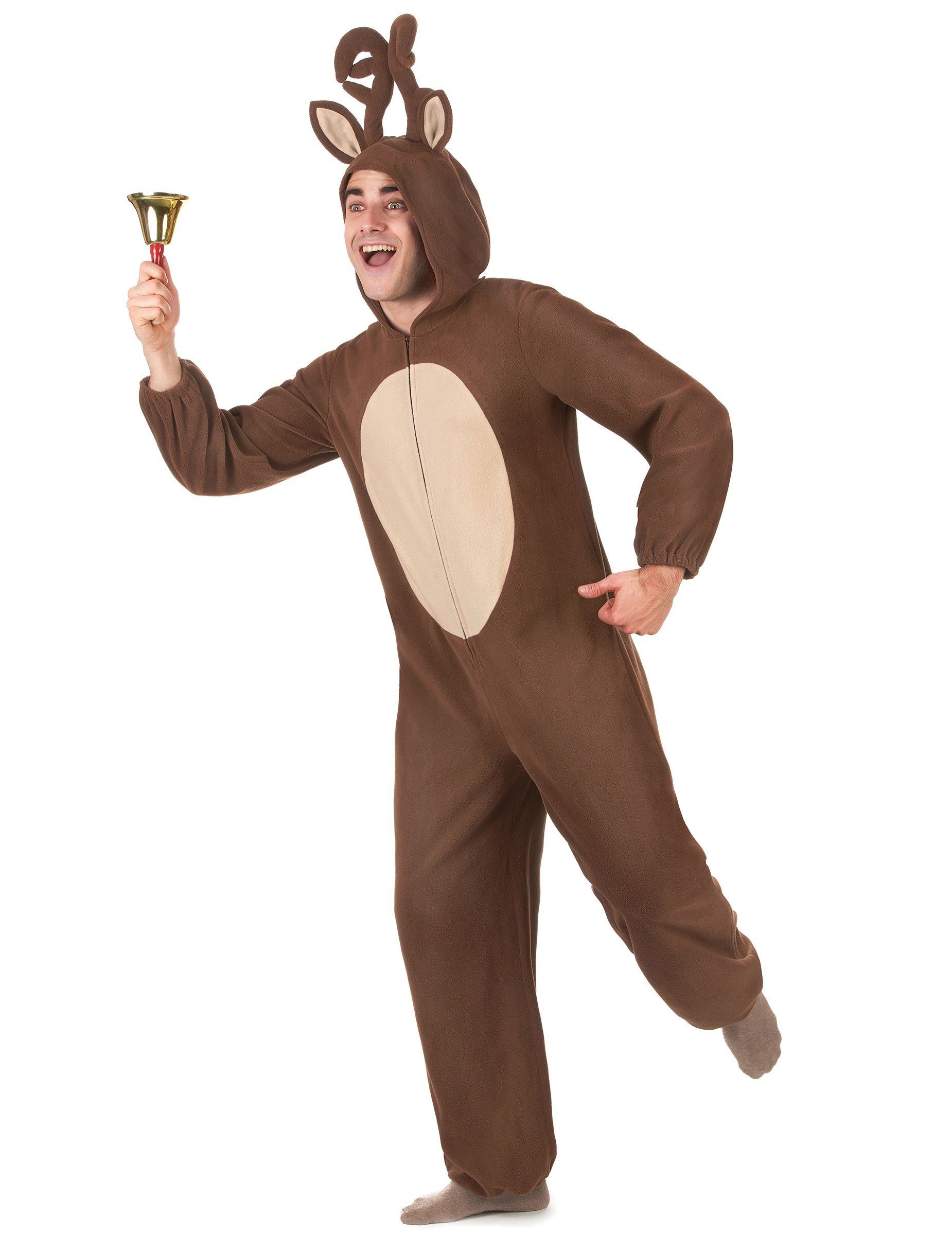 JADEO Kostüm Rentier-Kostüm Jumpsuit Weihnachten braun-beige