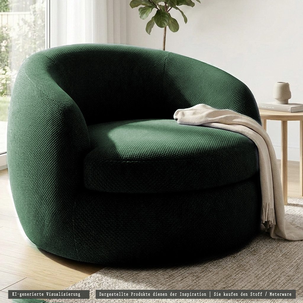 novely® Stoff MAKAO Abverkauf, Leichter Velours-Möbelstoff Feine Wabenprägung 1lfm, Strapazierfähig, Kuschelweich, Meterware, 1lfm – Bild 4 von 5