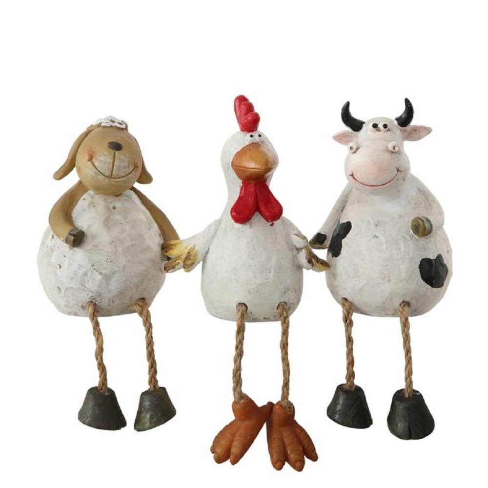 BOLTZE GRUPPE GmbH Kantenhocker Kantenhocker Farmtiere, 3er Set Huhn Kuh Schaf (Set, 3 St., 3er Set)