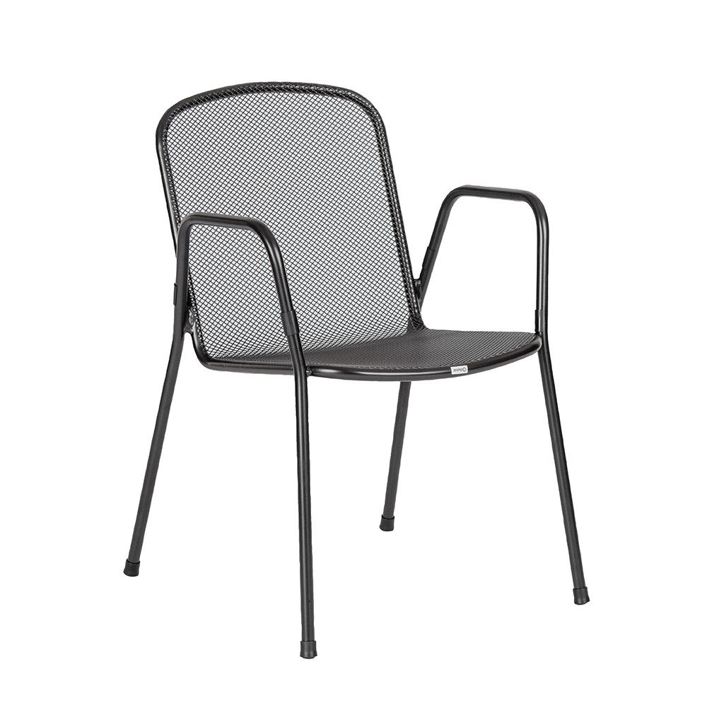 acamp Stapelstuhl 8er Set Stapelsessel Metall stapelbar Gartenstuhl Outdoor anthrazit (ergonomische Form wetterfest rostgeschützt stapelbar), Stahlrohr und Streckmetall mit Nanotech Elotherm Beschichtung