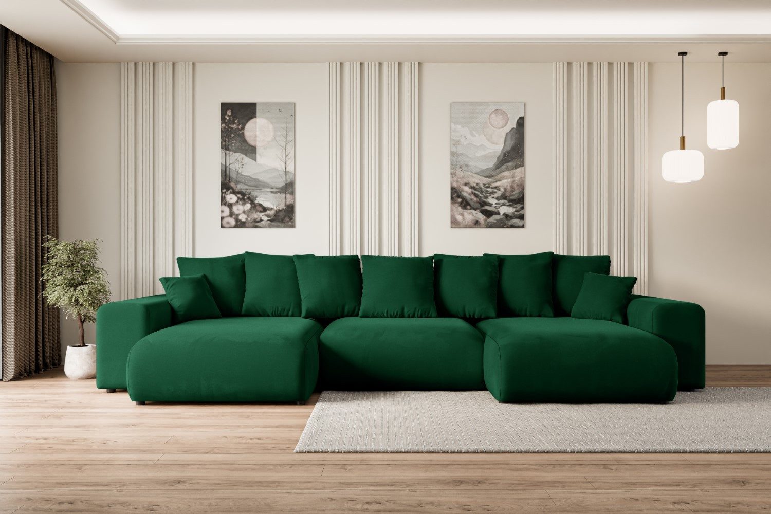 ALTDECOR Wohnlandschaft ESKAR-U, Couch mit Schlaffunktion, Wohnzimmer - Wohnlandschaft, Corner Sofa Bett Eckcouch Couch L-Form Schlafcouch Ausziehbar
