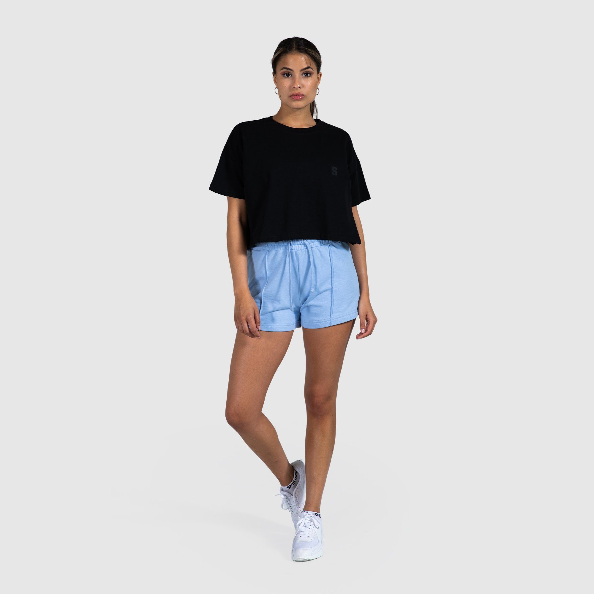 Smilodox Oversize, Schwarz Baumwolle Marleen 100% T-Shirt