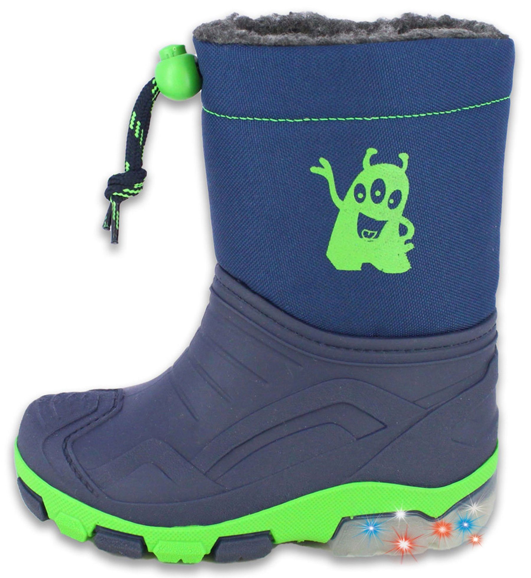 Beck Winterstiefel Blinking Ghost Резиновые сапоги (für Jungen, mit Blinksohlen für mehr Sicherheit im Dunkeln) Schnellverschluss, flauschiges sehr warmes Futter