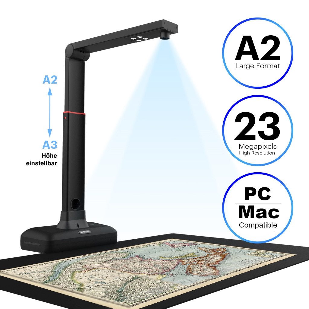 Viisan Hochauflösender Buchscanner, Fotoscanner Dokumentenscanner