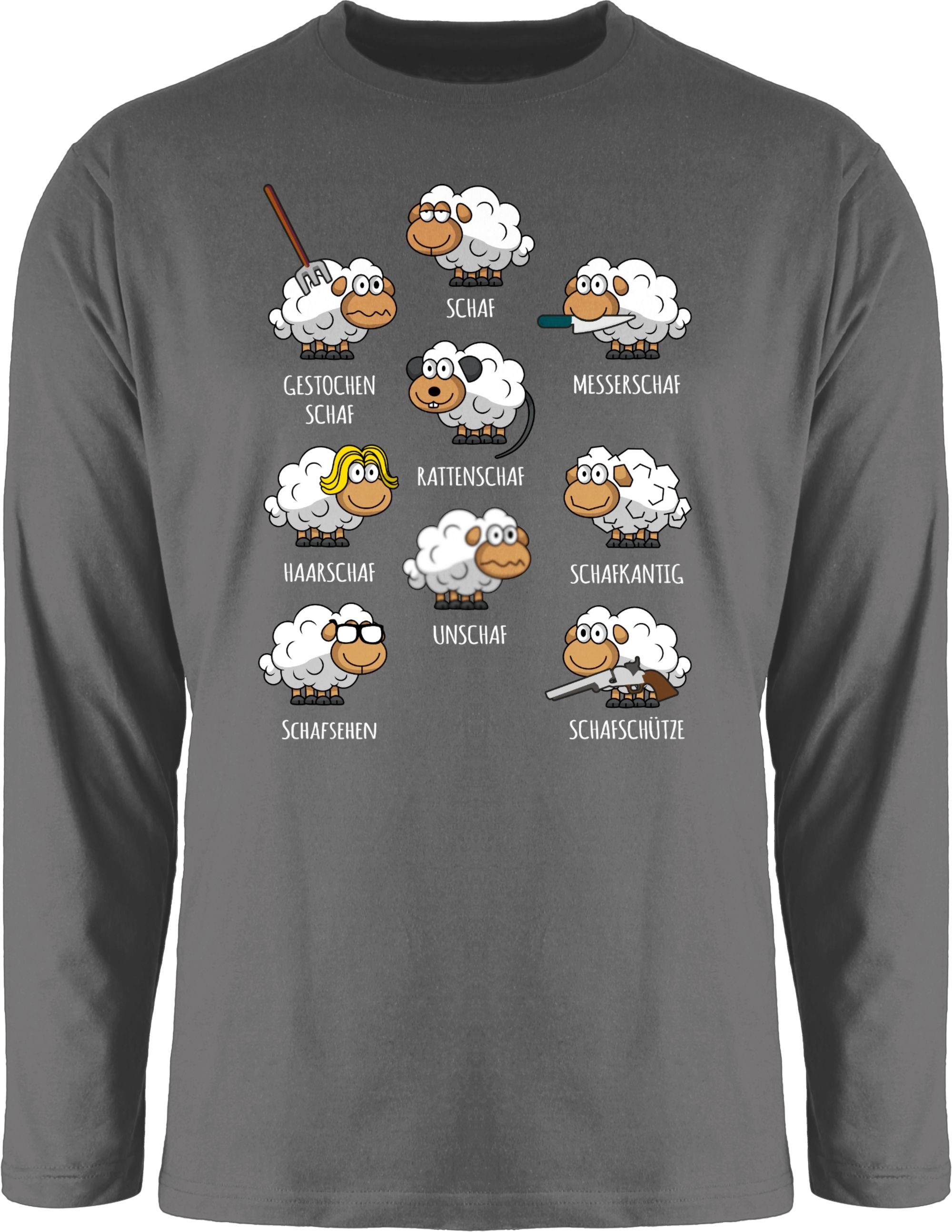 2 Witzig Shirtracer Schäfer Schaf Schafe Lustig Rundhalsshirt Schafbauer Schaf Sheep Schäfchen Dunkelgrau