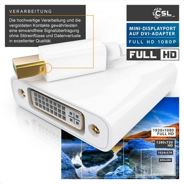 CSL Video-Adapter Mini DisplayPort zu DVI, Full HD MiniDP zu DVI Adapter Kabel