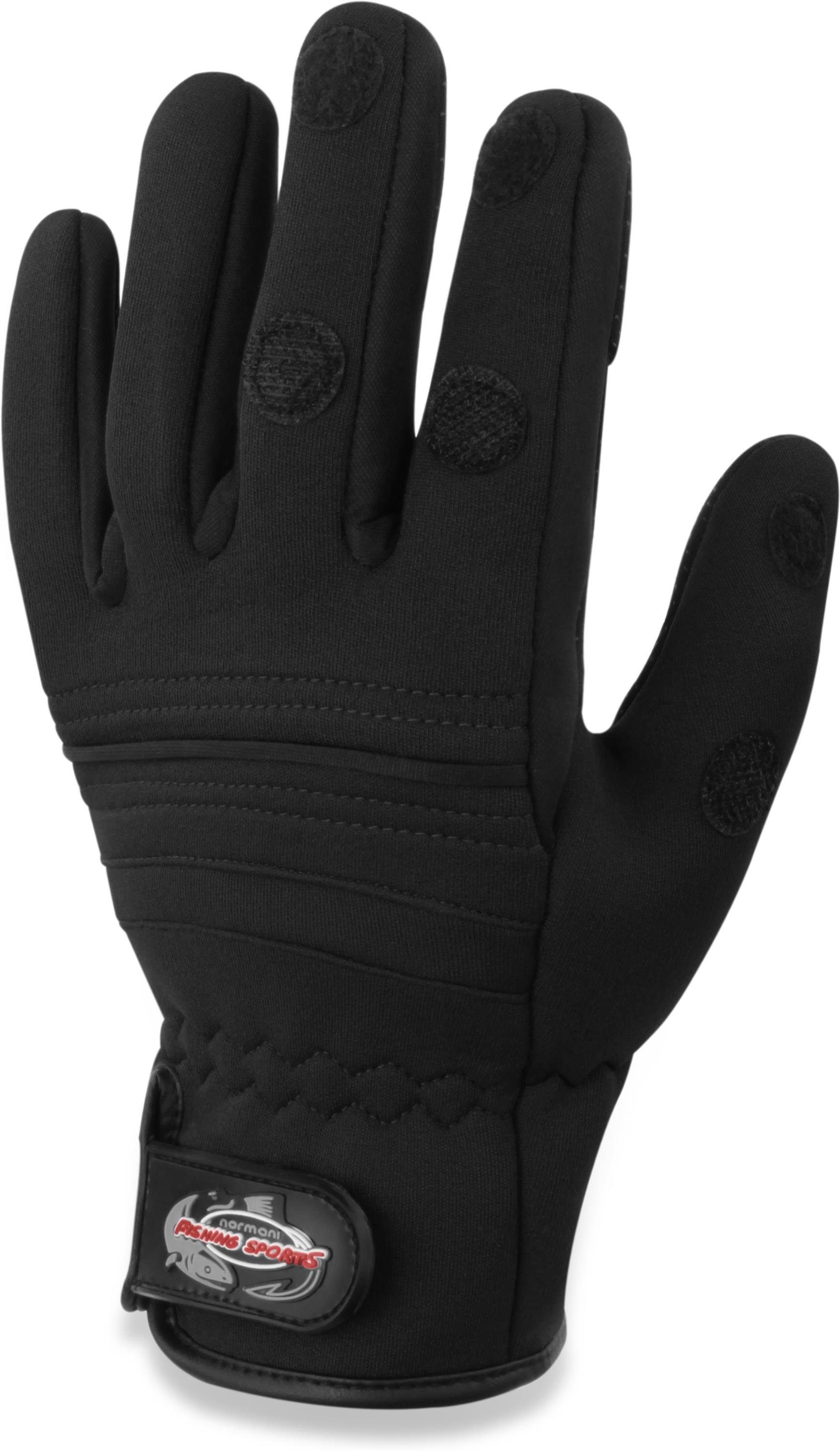 Schwarz umklappbaren Neopren normani Anti-Rutsch-Handschuhe Wahoo - mit Angelhandschuhe Fingerkuppen aus Thermohandschuhe Neopren-Anglerhandschuhe