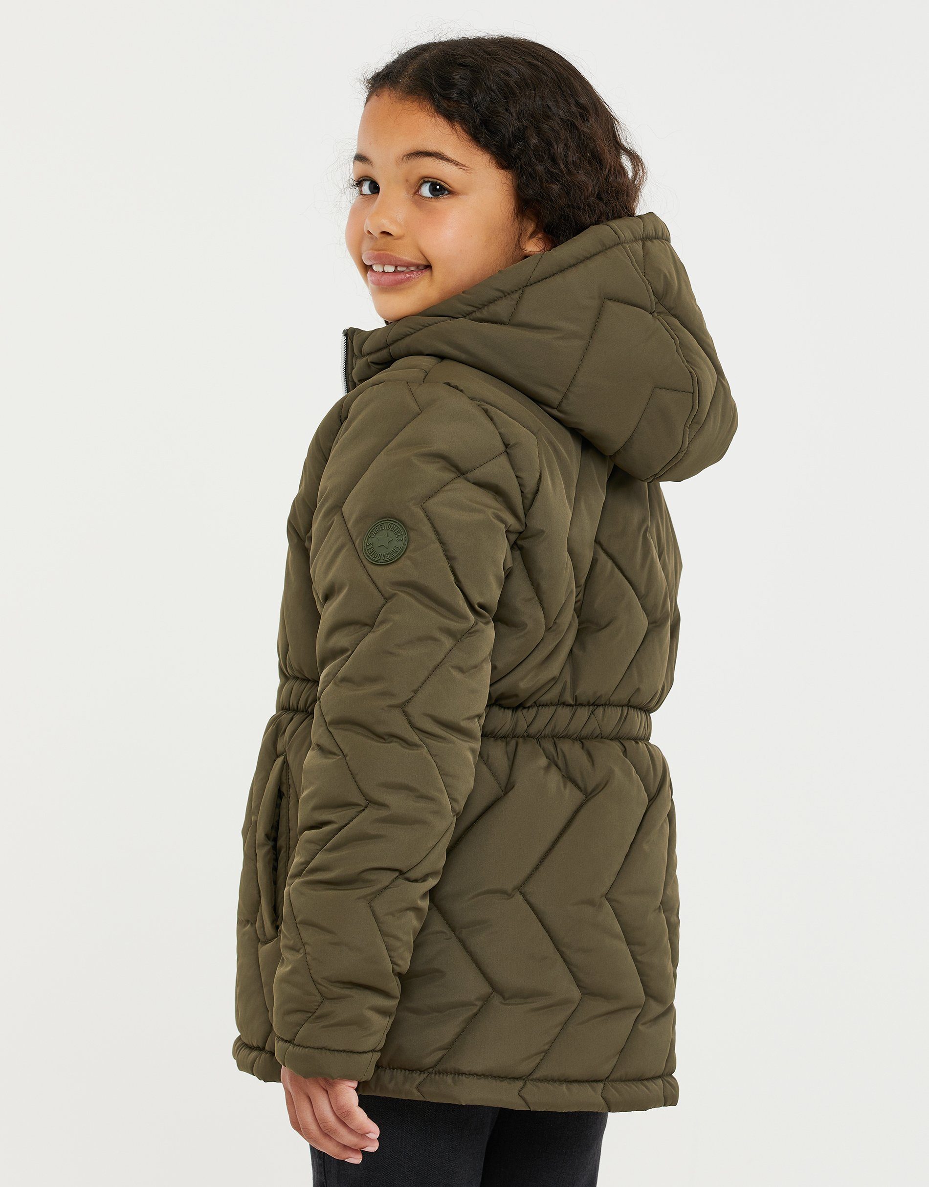 Quilted Hooded olivgrün Winterjacke THB Jacket Threadgirls Ziggy Khaki-