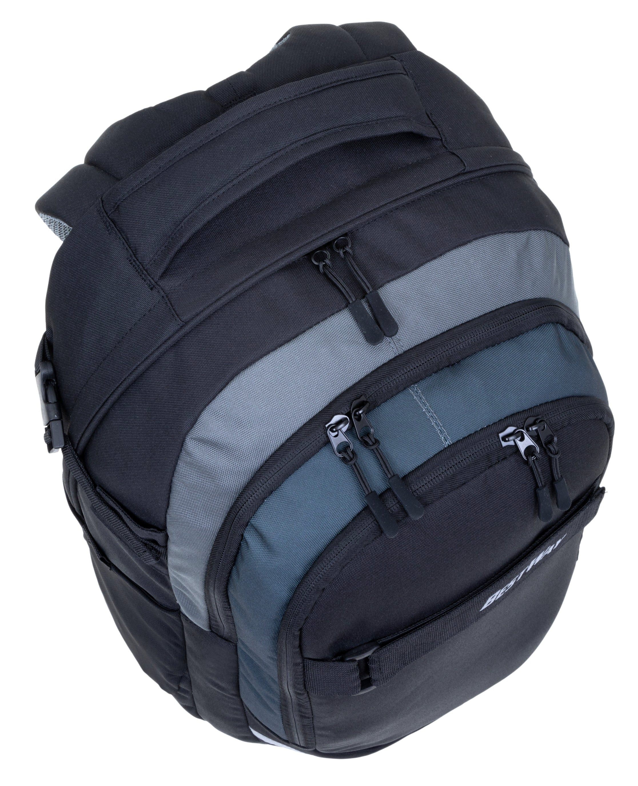 BESTWAY Schulrucksack Jungen Schulrucksackset Rucksack Evolution Air 40177 (Set, Sportbeutel, Mäppchen, Mäppchenfüllung, Farbkasten, Flasche), Schultasche Daypack Schule ab 3. Klasse Mega Set rtm kfv