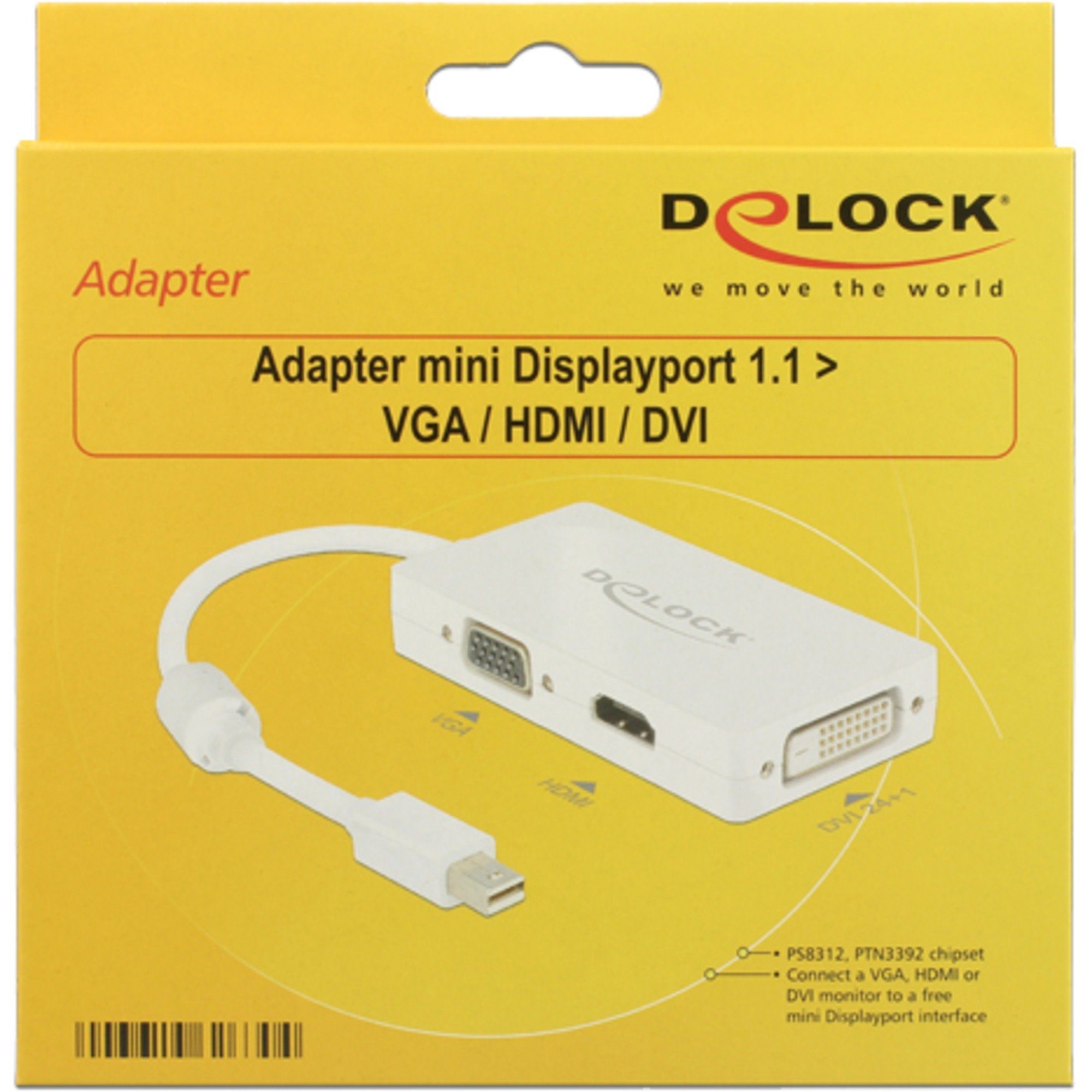 Delock DeLOCK Adapter MiniDisplayport > VGA/HDMI/DVI, (16 Audio- & Video-Adapter