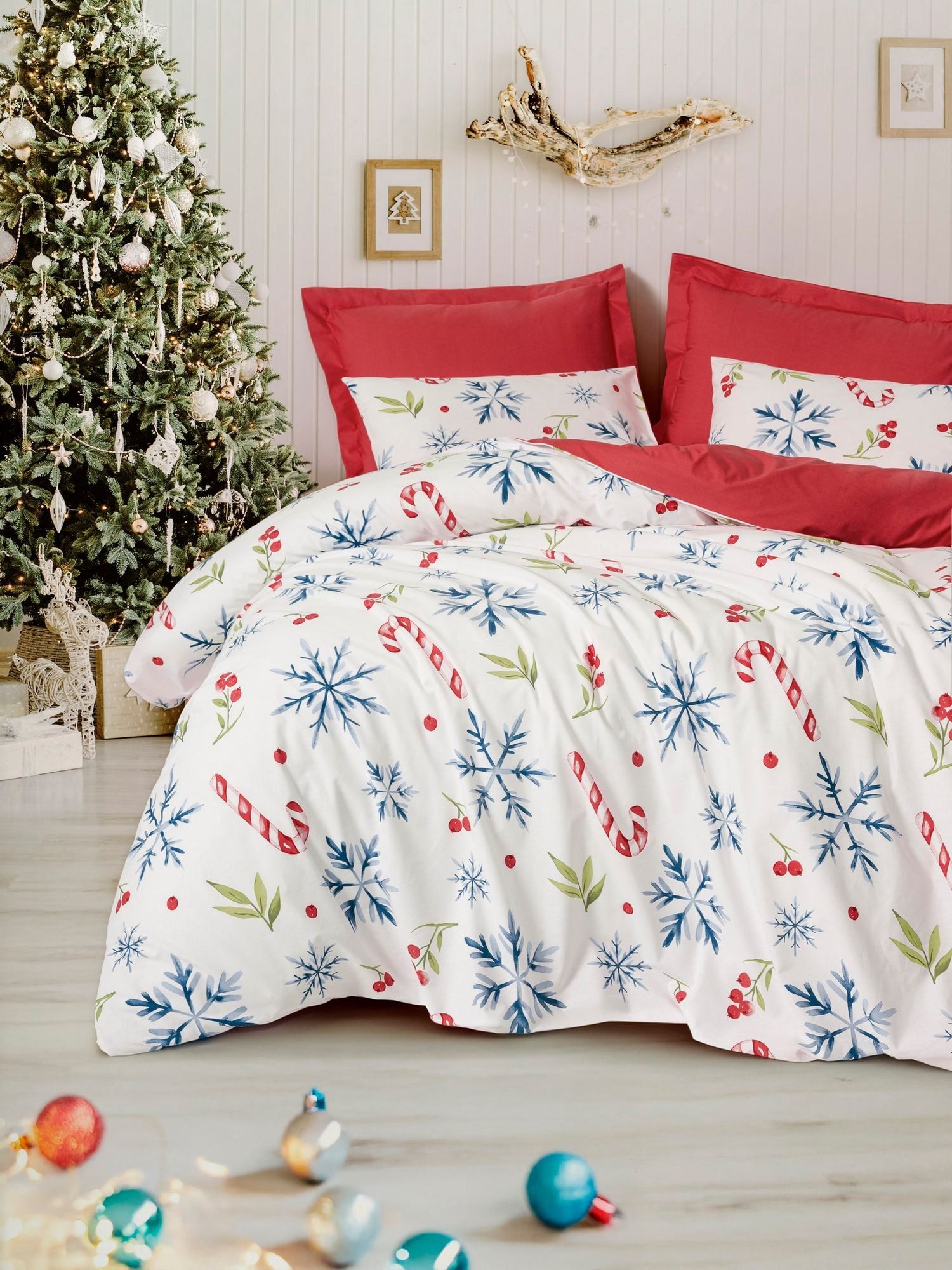 L'Essentiel Maison Bettbezug Weihnachtliche Ranforce Set (135x200 cm + 80x8 günstig online kaufen