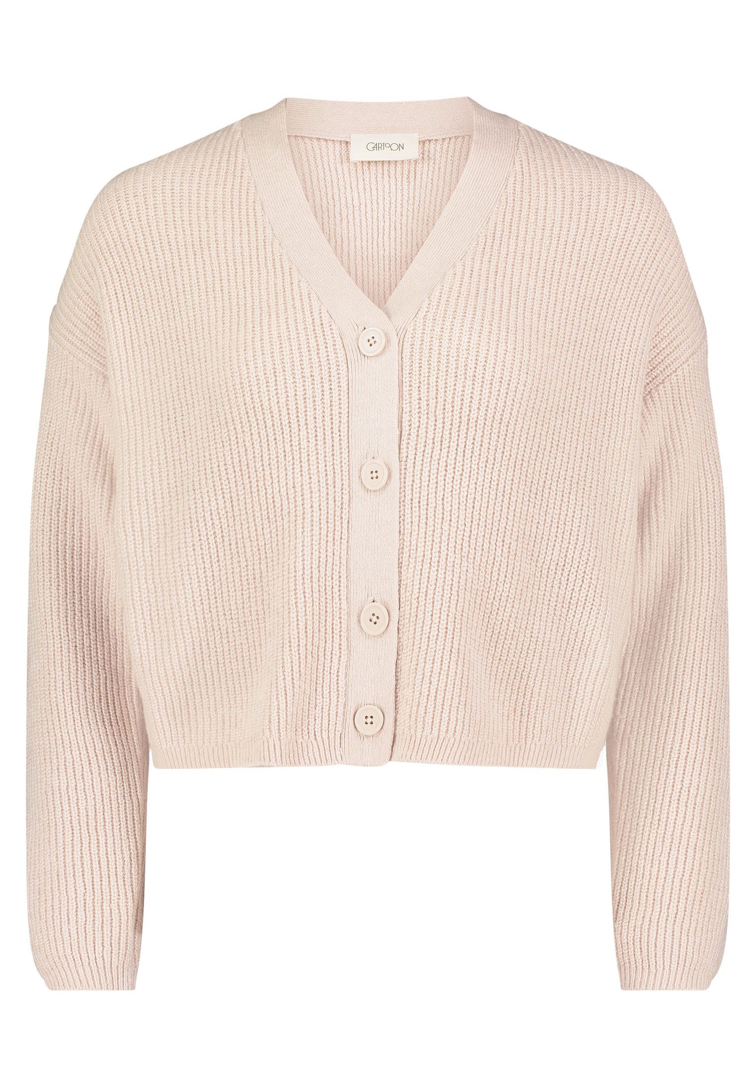 Cartoon Strickjacke "Damen Basic-Strickjacke mit V-Ausschnitt" 1 tlg. Struk günstig online kaufen