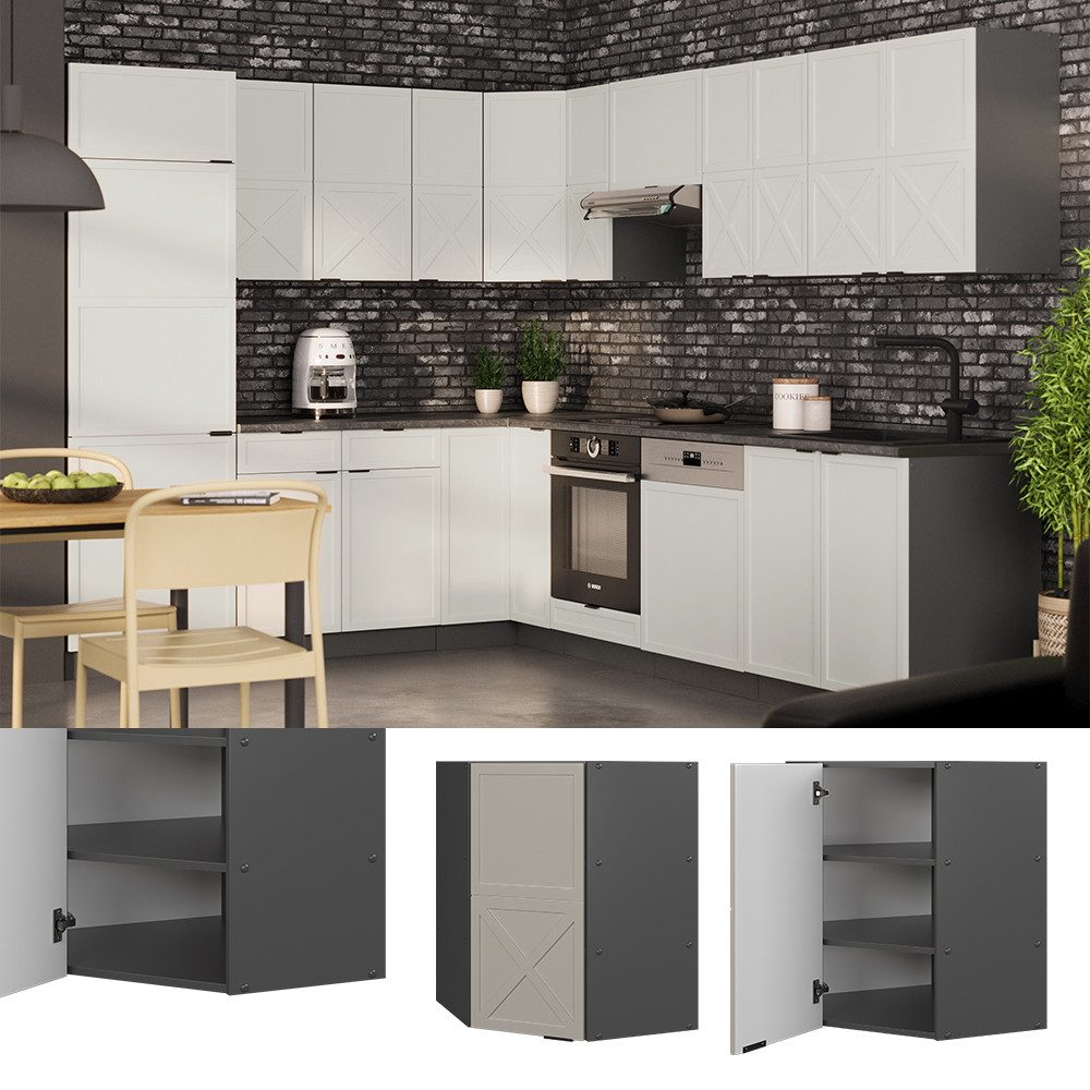 Vicco Eckhängeschrank Fame-Line, GrauBeige/Anthrazit, 57 cm günstig online kaufen