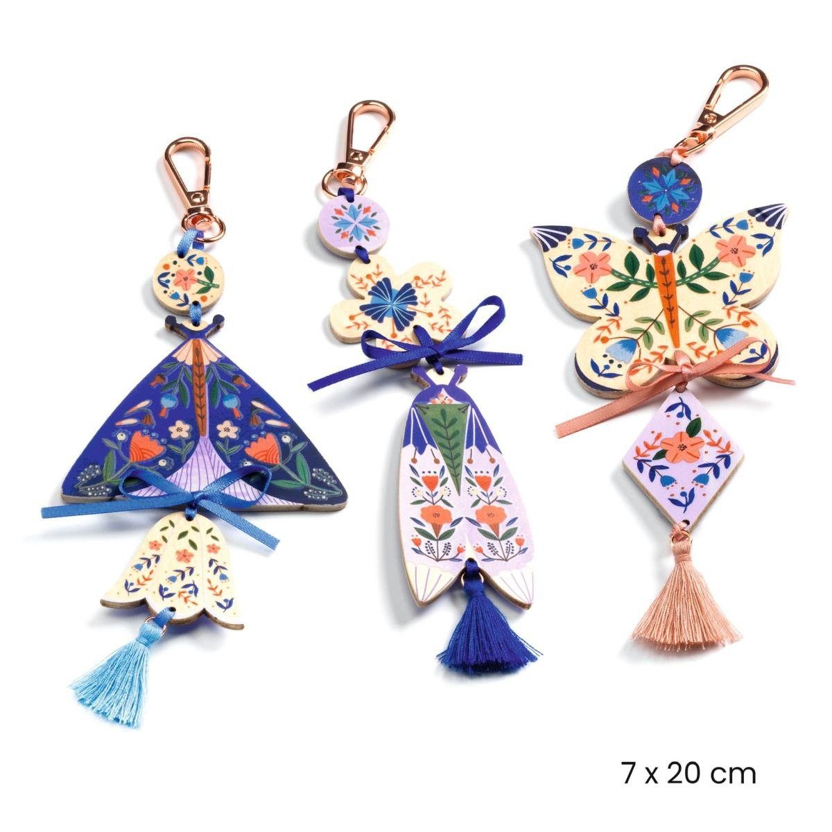 DJECO Kreativset DIY Anhänger Schmetterling Bastelset für Kinder ab 7 Jahren