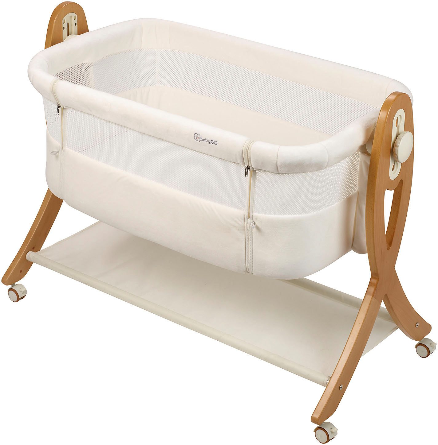 BabyGo Beistellbett SidebySide, weiß/beige, mit Schaukelfunktion günstig online kaufen
