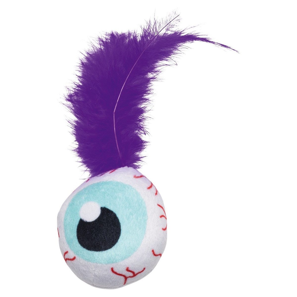 Beeztees Tierkuscheltier Katzenspielzeug Halloween Auge mit Feder