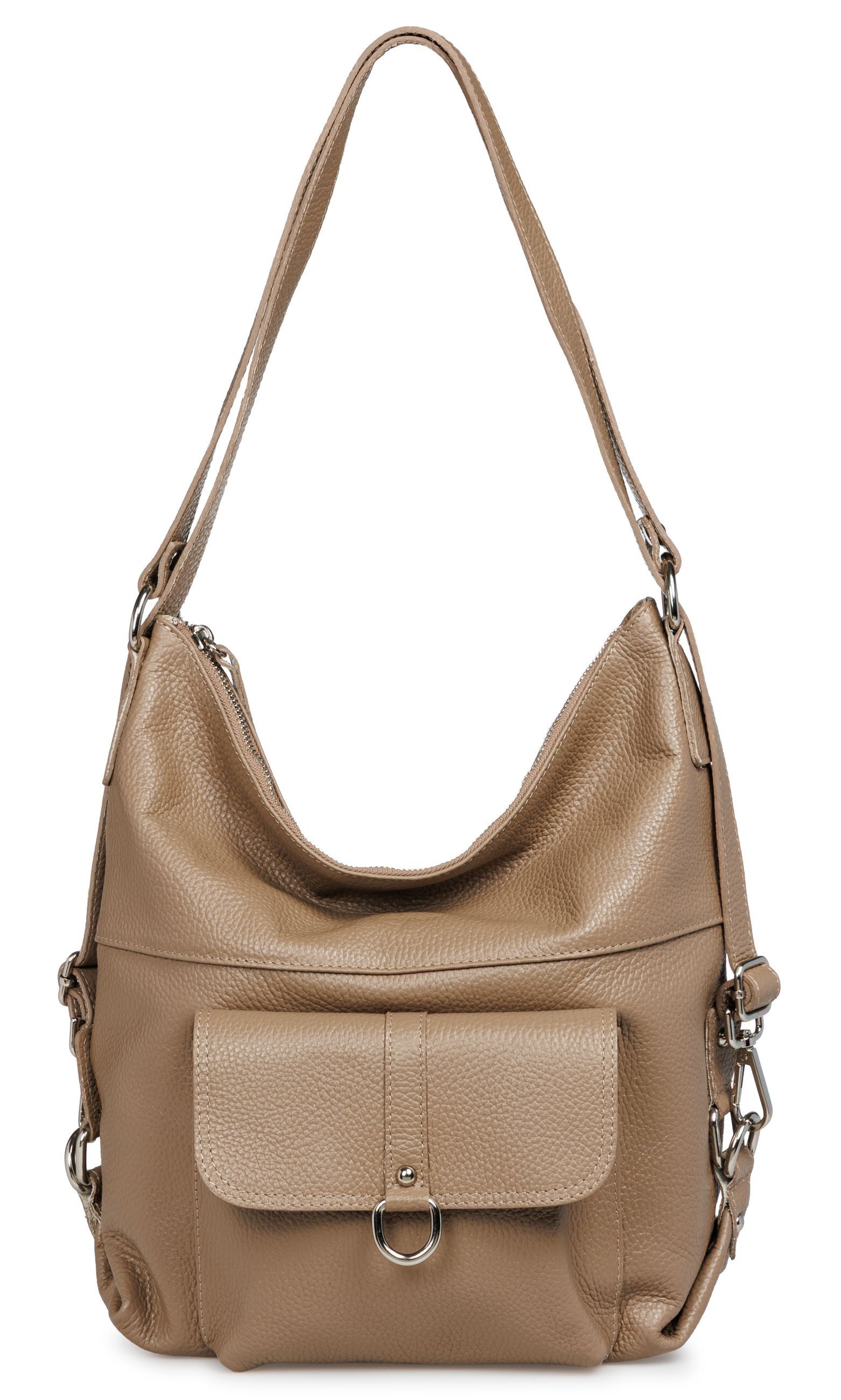 Caspar Cityrucksack 2in1 Leder Schultertasche Damen Tasche- PREMIUM LINE - Modell No.853