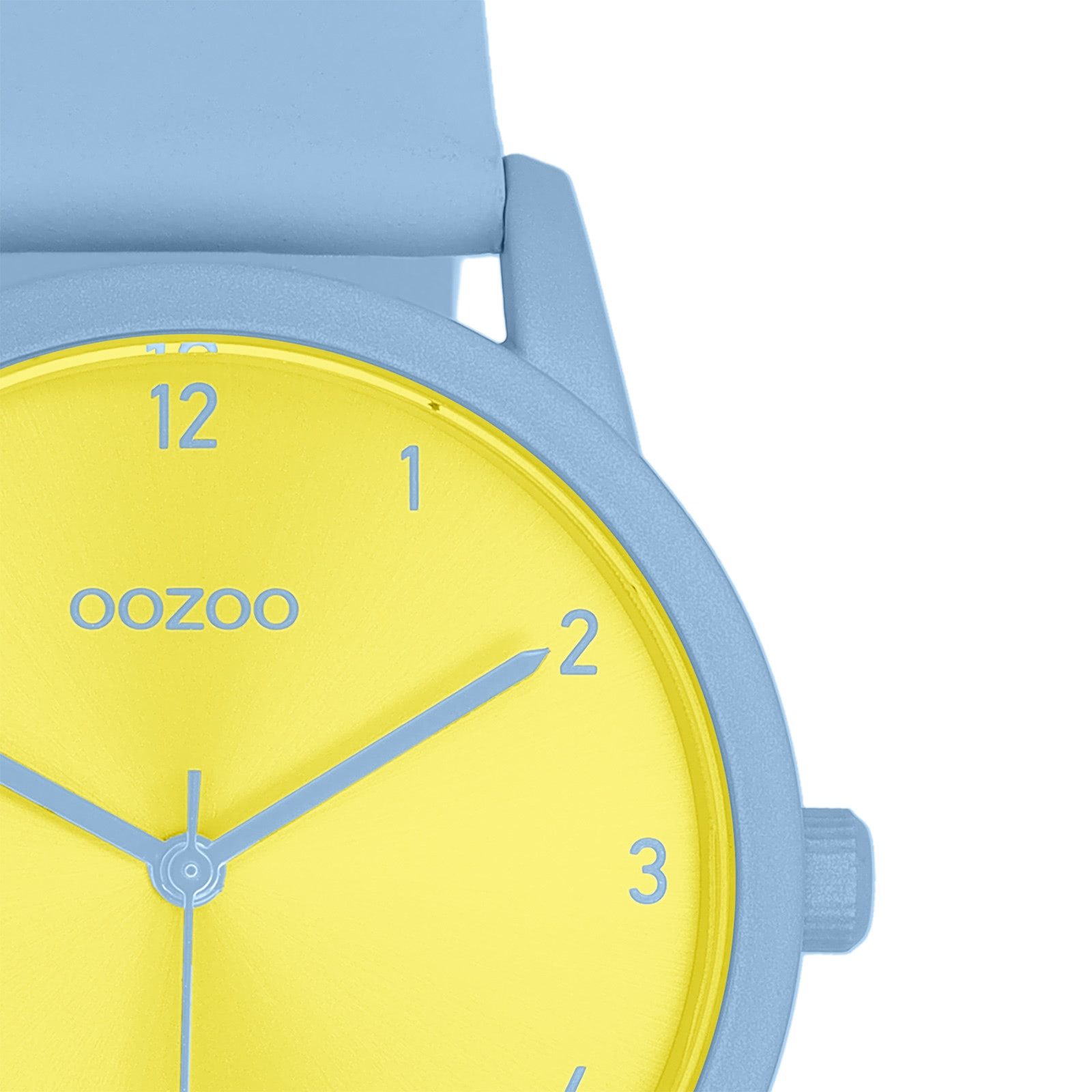 OOZOO Quarzuhr Oozoo Damen Armbanduhr hellblau Analog, (Analoguhr), Damenuhr rund, mittel (ca. 38mm) Lederarmband, Casual-Style