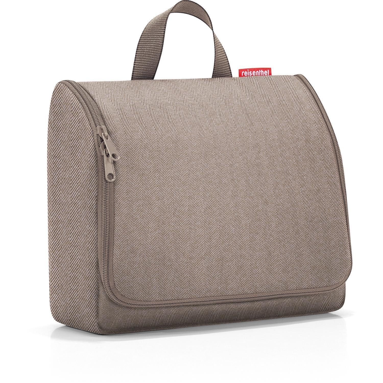 REISENTHEL® Kulturbeutel TOILETBAG XL, 4 Liter, Braun, Polyester, Haken zum Aufhängen, Spiegel im Inneren, Wasserabweisend