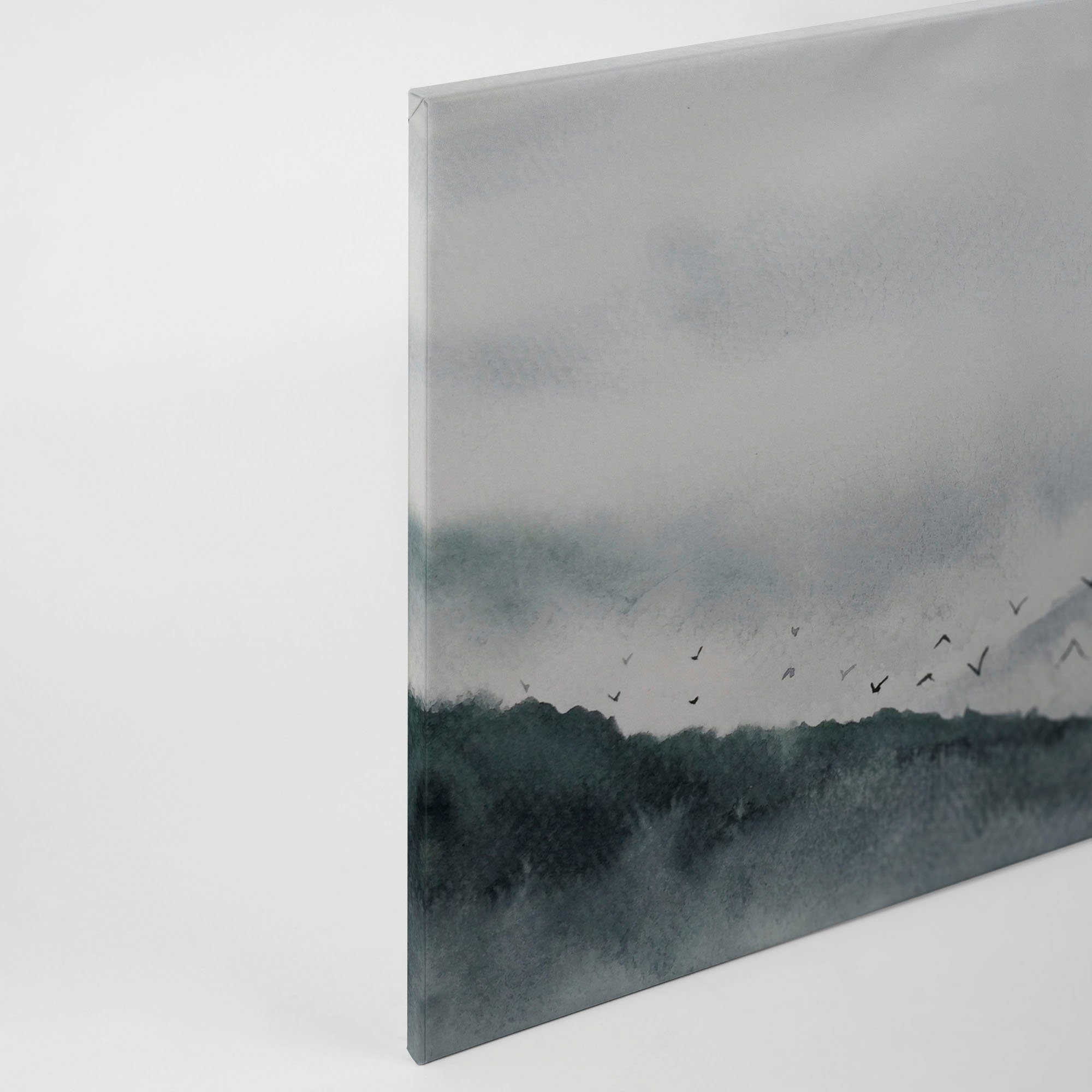 A.S. Création Leinwandbild Gloomy Landscape, Kinder, Kunst, Wald (1 St), Nebel Keilrahmen Berg Gebirge Landschaft Leinwand-Bild Wohnzimmer Wand