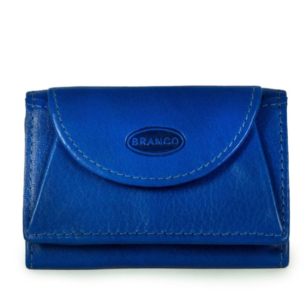 / Branco BRANCO Azur-Blau, Geldbörse Kleine Geldbörse Mini-Portemonnaie, Mini 105 Leder,