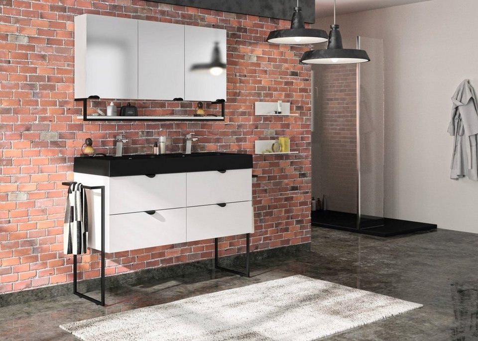 Allibert Badmöbel-Set »Faktory«, (3-tlg), Breite 120 cm, mit Softclose
