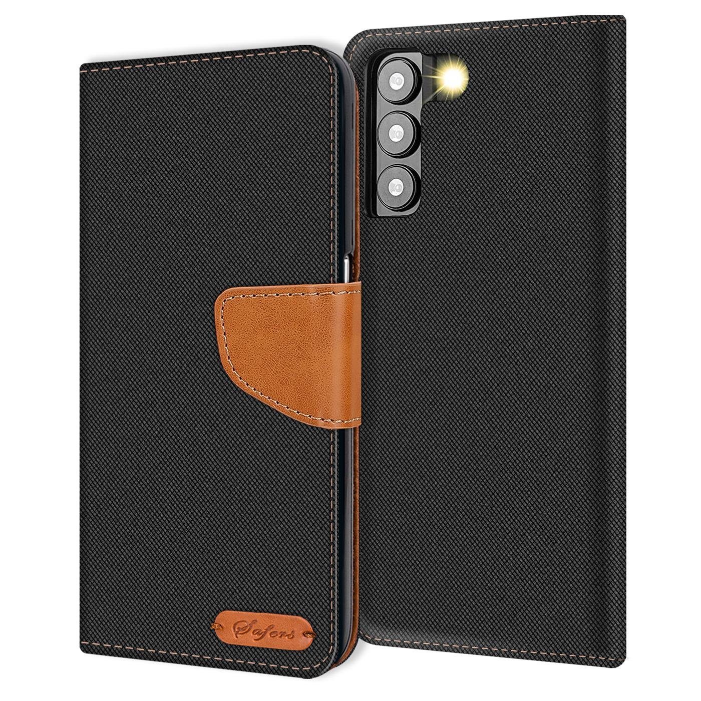 CoolGadget Handyhülle Denim Schutzhülle Flip Case für Samsung Galaxy S23 6,1 Zoll, Book Cover Handy Tasche Jeans Hülle für Samsung S23 5G Klapphülle