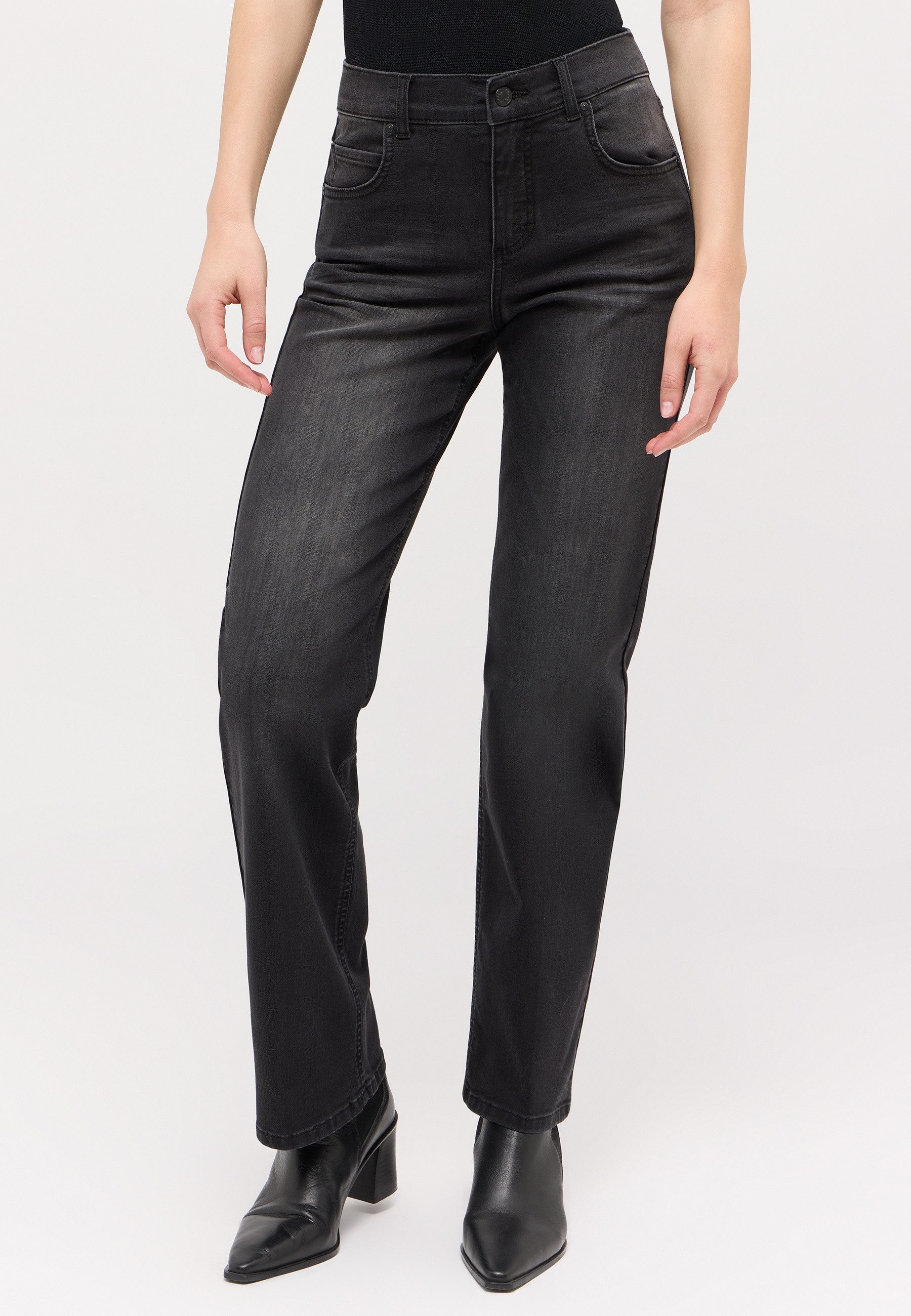 ANGELS Stretch-Jeans weite Passform, aus Baumwollmischung, mit Metallreißverschluss