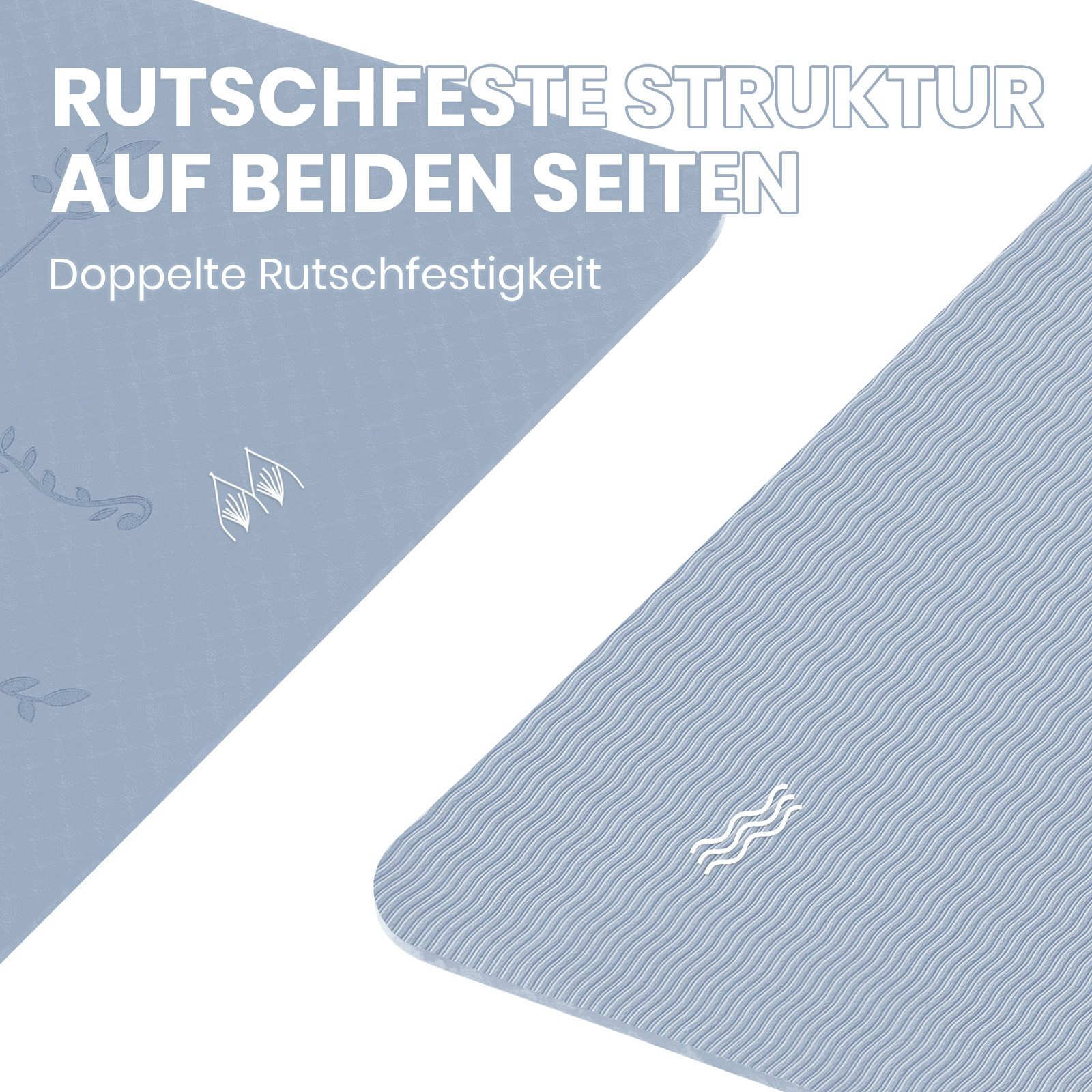 Good Nite Yogamatte TPE Yogamatte – Rutschfest, 6mm, 183x61cm, Fitnessmatte (1-St), 183 x 61 x 0,6 cm (L x B x H)